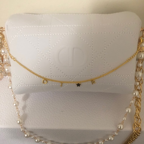 Dior Beauty cross-stitch Patterned white  Pouch - Picture 3 of 7
